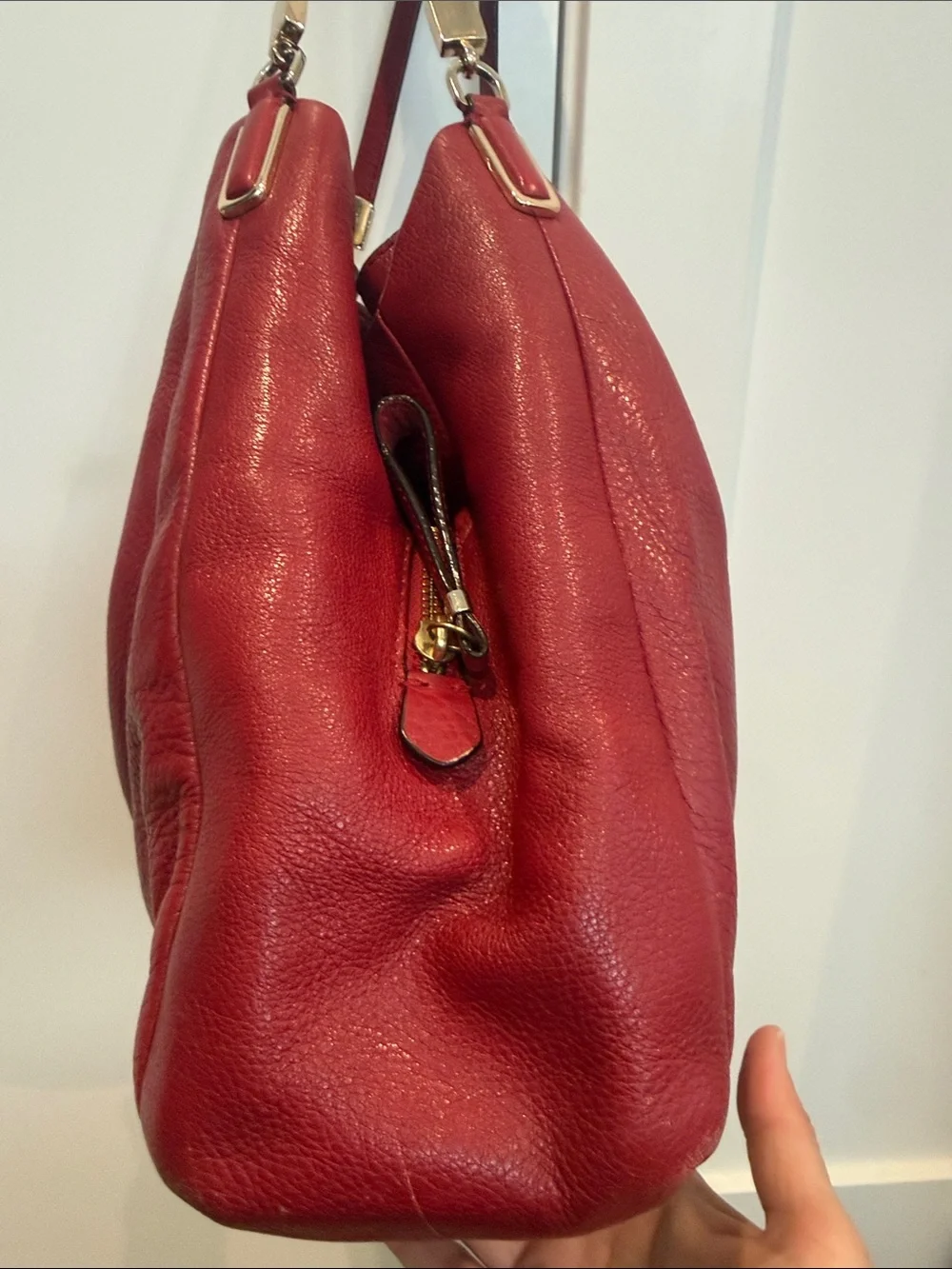 Coach Red Leather Shoulder Bag